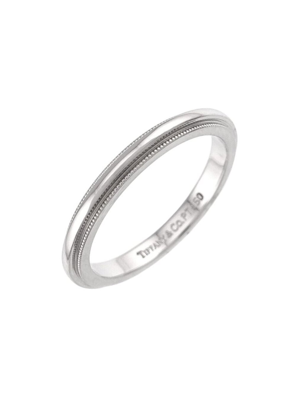 Tiffany & Co Milgrain Ring Platinum Together